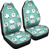 Cute Sheep Green Background  Universal Fit Car Seat Covers