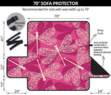 Beautiful dragonfly pink background Sofa Cover Protector