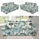 Dragonfly Butterfly Plants Insect Flower Vintage Style Pattern Sofa Slipcover