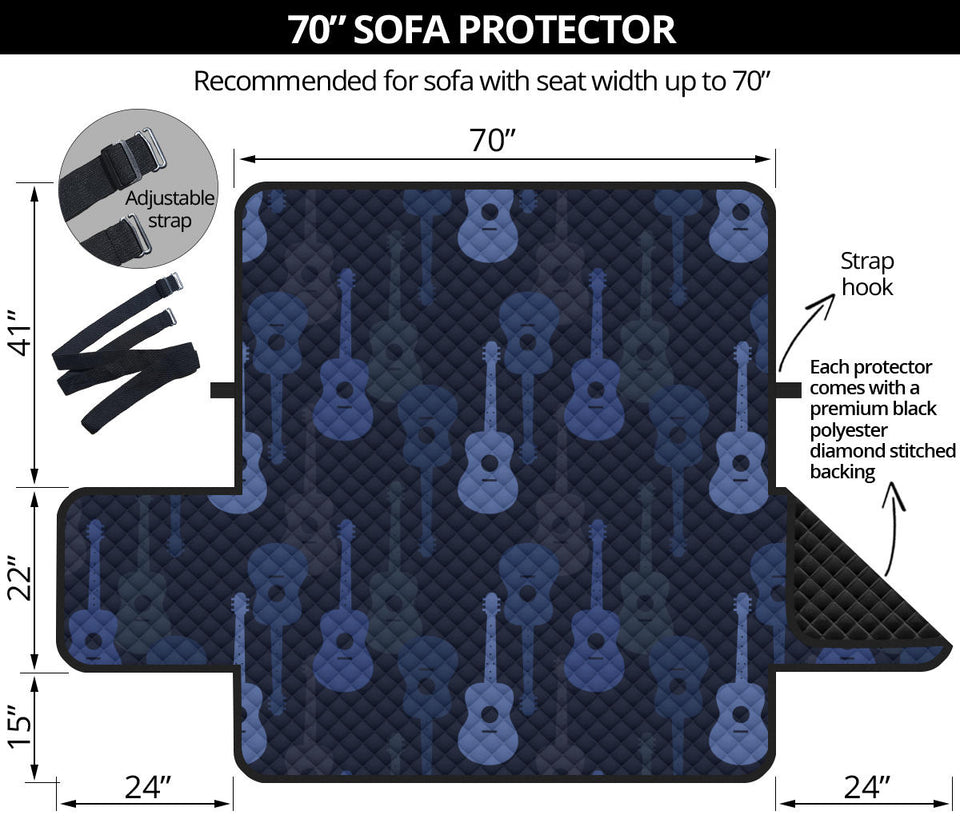 Blue Theme guitar pattern Sofa Cover Protector