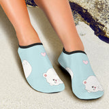 White Cute Hamsters Heart Pattern Aqua Shoes