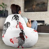 Cool Rooster Chicken Cock Floral Ornament Background Bean Bag Cover