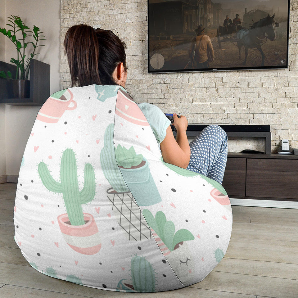 Pastel Colorcactus Pattern Copy Bean Bag Cover