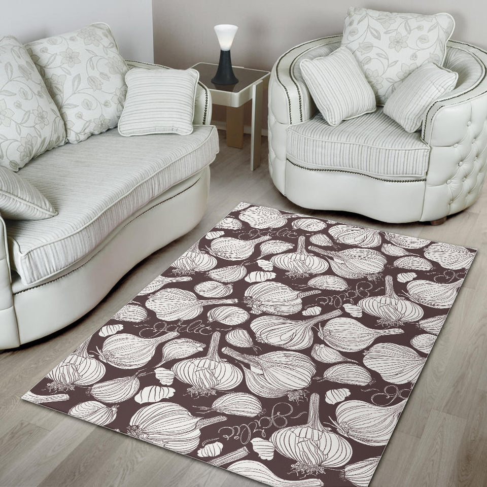 Garlic Bulb Dark Background Area Rug
