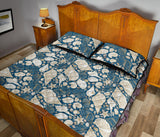 Shell Polynesian Tribal design pattern Quilt Bed Set