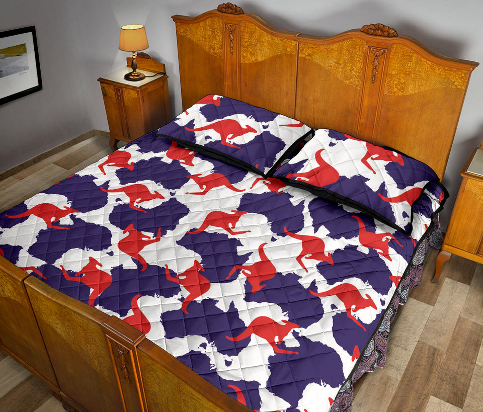 Kangaroo Australian pattern Quilt Bed Set