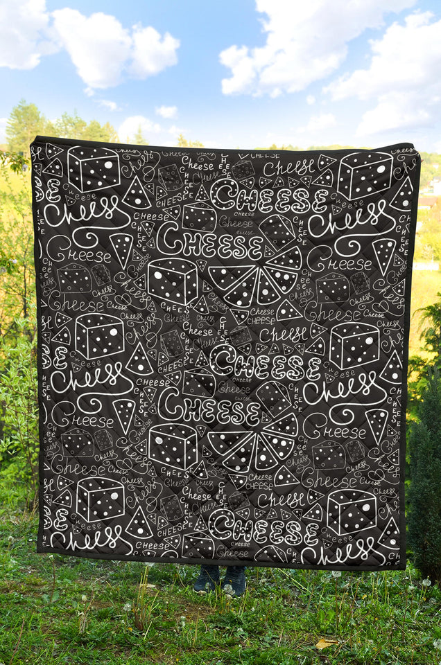 Handwritten Cheese Pattern Premium Quilt
