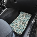 Dragonfly Butterfly Plants Insect Flower Vintage Style Pattern Front Car Mats