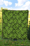 Green Hop Pattern Premium Quilt