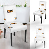 Cute Beagle Dog Sleeping Pattern Dining Chair Slipcover