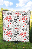 Bicycle Pattern Print Design 04 Premium Quilt