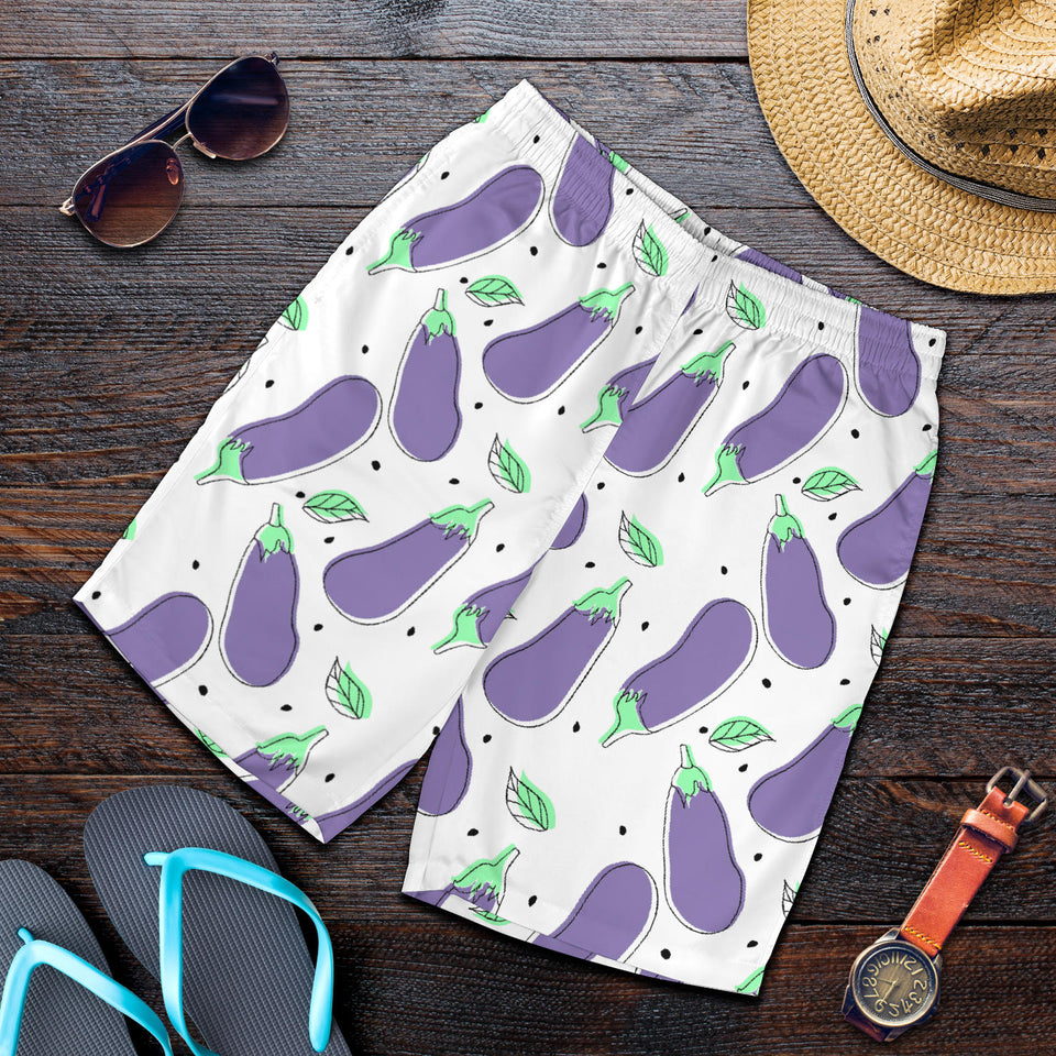 Eggplant Pattern Print Design 05 Men Shorts