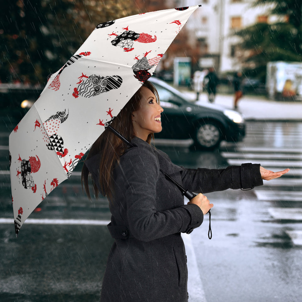 Cool Rooster Chicken Cock Floral Ornament Background Umbrella