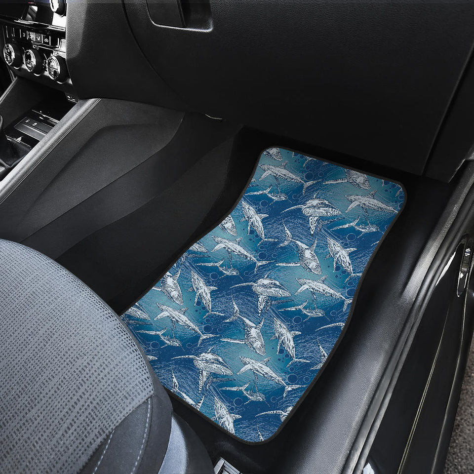 Shark Hand Drawn Front Car Mats
