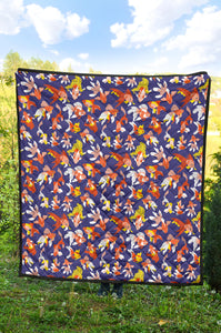 Goldfish Pattern Print Design 04 Premium Quilt