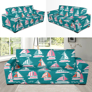 Cute Sailboat Pattern Sofa Slipcover