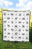 Cute French Bulldog Paw Pattern Premium Quilt