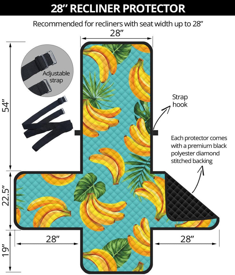 Banana Palm Leaves pattern background Recliner Cover Protector
