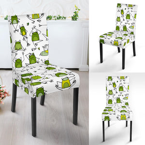 Sketch Funny Frog Pattern Dining Chair Slipcover