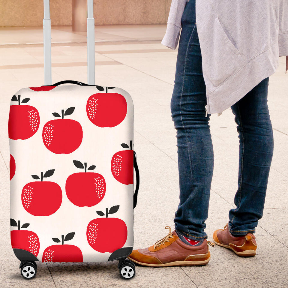 Red Apples White Background Luggage Covers
