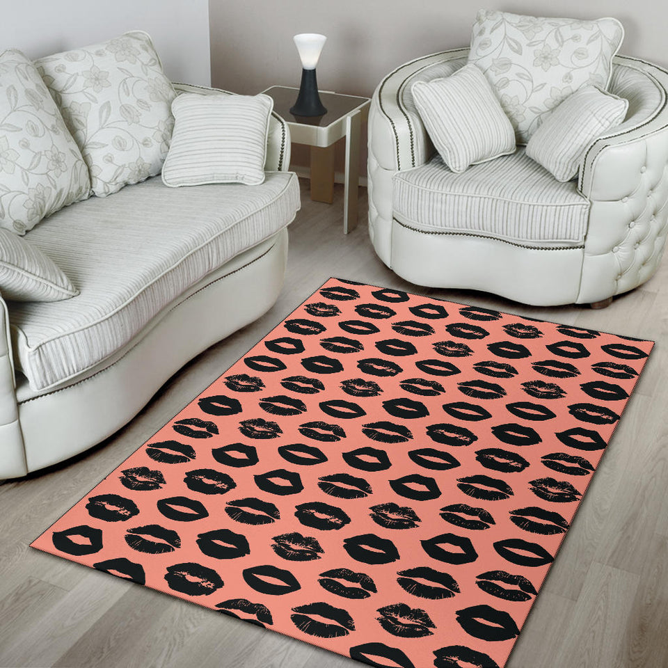Lips Pattern Print Design 02 Area Rug