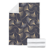 Gold Ginkgo Leaves Premium Blanket
