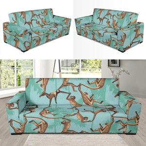 Monkey Palm Tree Background Sofa Slipcover