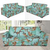 Monkey Palm Tree Background Sofa Slipcover
