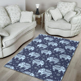 Elephant Tribal Design Pattern Area Rug