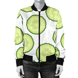 Cucumber Slices Pattern Women'S Bomber Jacket
