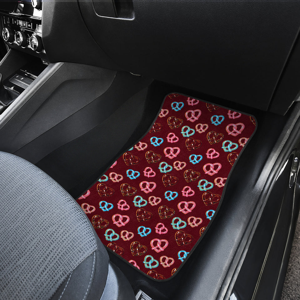 Pretzels Pattern Print Design 05 Front Car Mats