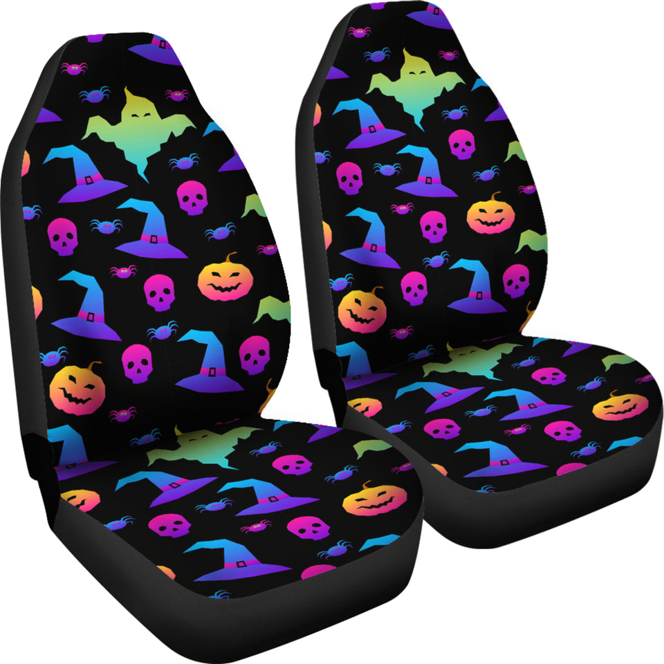 Colorful Halloween Background Universal Fit Car Seat Covers