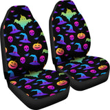 Colorful Halloween Background Universal Fit Car Seat Covers