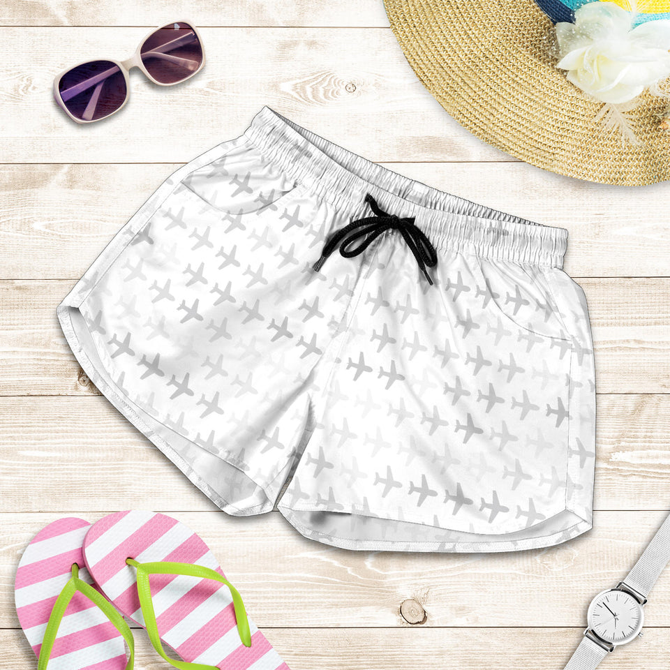 Airplane Print Pattern Women Shorts