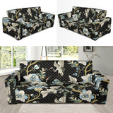 Japanese Crane Ornament Elements Sofa Slipcover