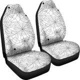 Spider Web Cobweb Pattern White Background Universal Fit Car Seat Covers