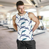 Dolphins pattern dotted background Men Tank Top
