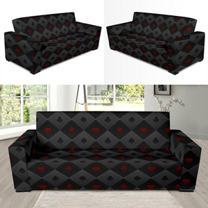 Casino Cards Suits Pattern Print Design 05 Sofa Slipcover