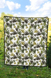 Canabis Marijuana Weed Pattern Print Design 05 Premium Quilt