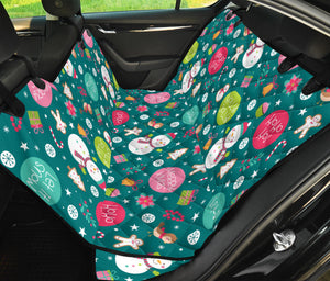 Snowman Bird Decorative Elements Christmas Pattern Dog Car Seat Covers