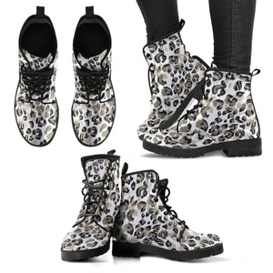 Leopard Skin Print Pattern Leather Boots