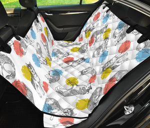 Siberian Husky And Colorful Circle Pattern Dog Car Seat Covers