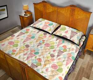 Ice cream cone pattern Quilt Bed Set