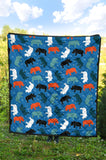 Colorful Rhino Pattern Premium Quilt