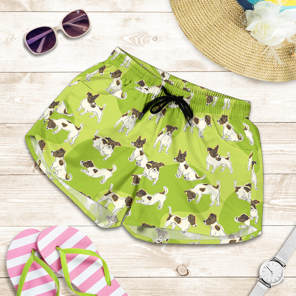 Jack Russel Pattern Print Design 01 Women Shorts