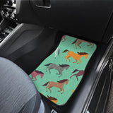 Colorful Horses Pattern Front And Back Car Mats