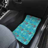 Math Pattern Print Design 02 Front and Back Car Mats