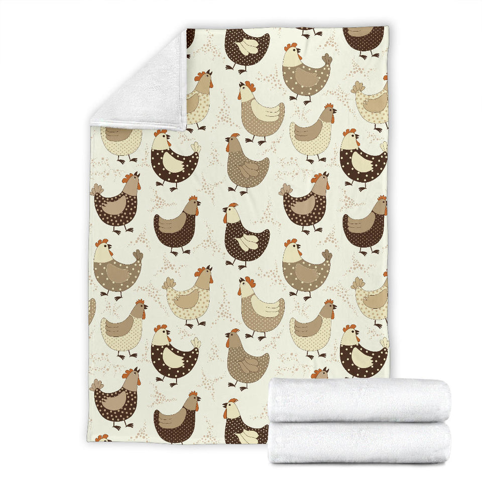 Cute Rooster Chicken Cock Premium Blanket
