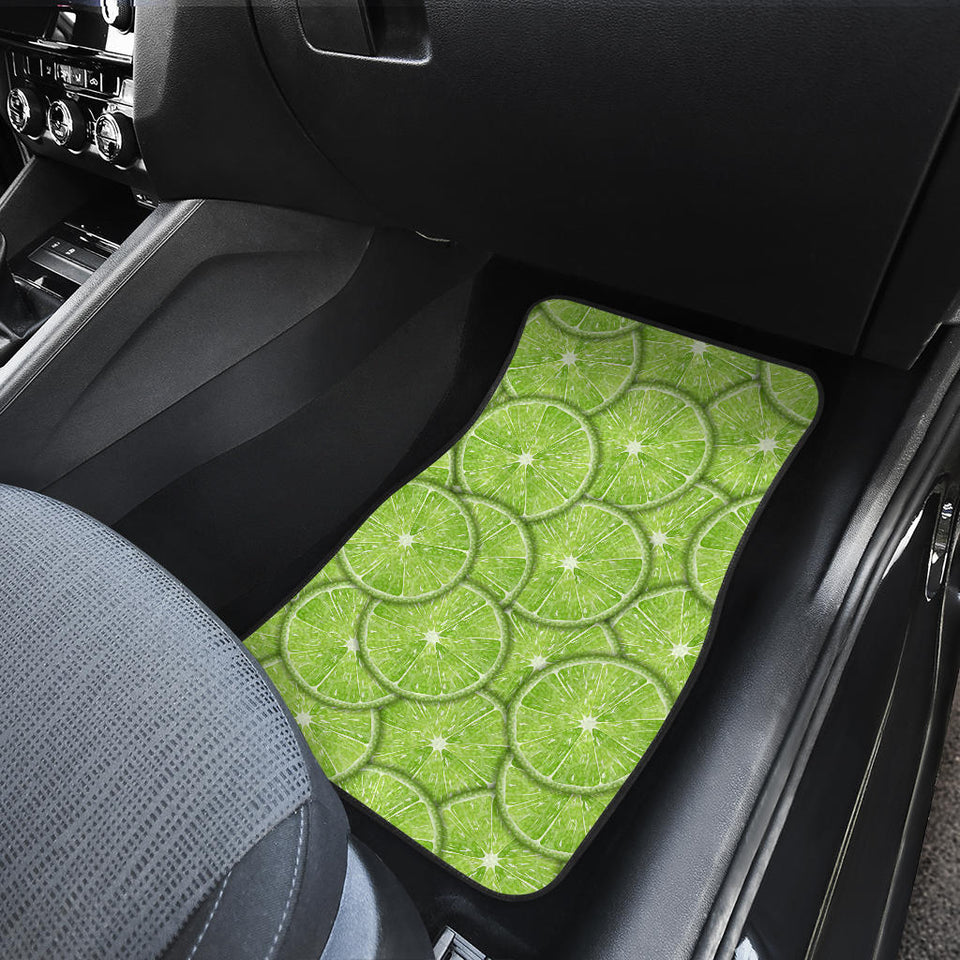 Slices Of Lime Pattern Front And Back Car Mats