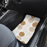 Gold Texture Mushroom Pattern Front And Back Car Mats
